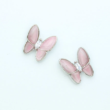 MATIERE Silver frame butterfly parts  Rose pink 2p