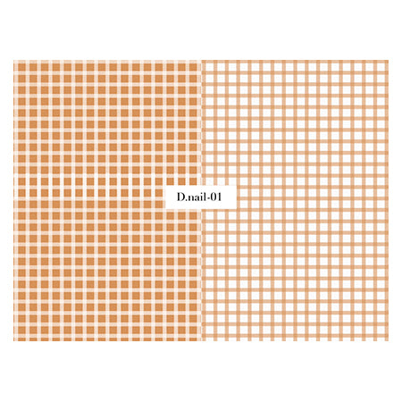 + D D.Nail Sticker 01 Orange Plaid 1 sheet