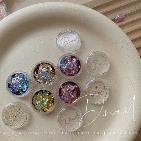 + D D.Nail Glitter Holo Flake Pink