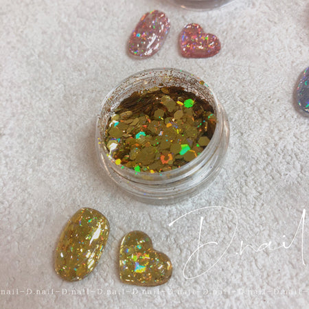 + D D.Nail Glitter Holo Flake Yellow