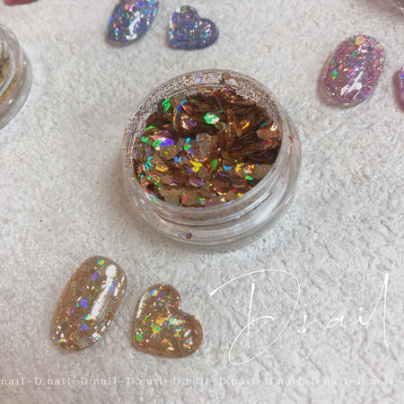 + D D.Nail Glitter Holo Flake Brown