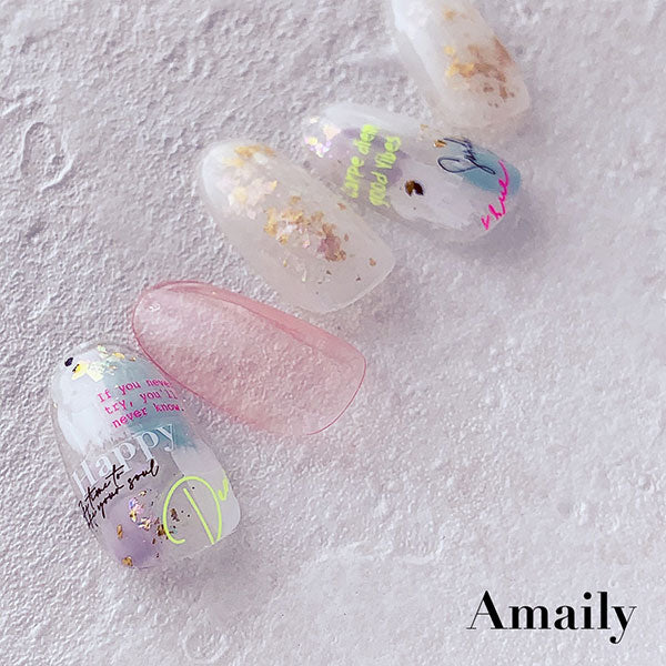 Amaily nail stickers  No. 2-25 neon letter