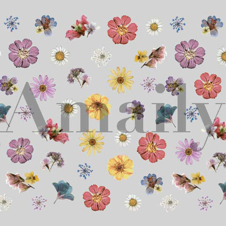 Amaily Nail Stickers  No. 1-33 Pressed flower (antique)