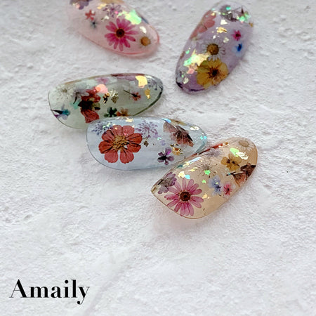 Amaily Nail Stickers  No. 1-33 Pressed flower (antique)