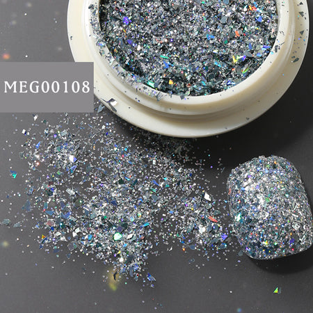 SONAIL Flash Laser Glitter  Silver MEG00108