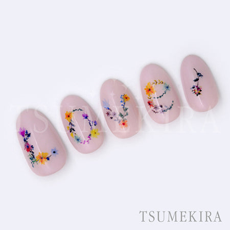 Tsumekira flicka nail arts Produce 5  NN-FLI-108 Watercolor garden