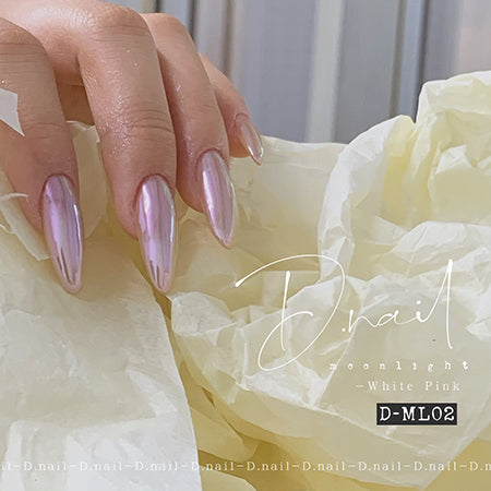 D Nail Aurora Mirror Powder  White Pink