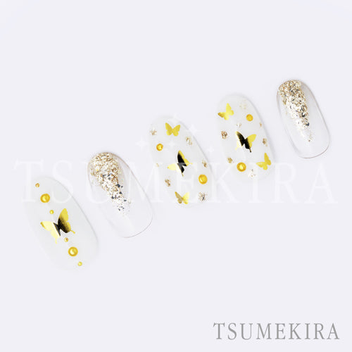 Tsumekira Butterfly Silhouette Gold  SG-BSA-101