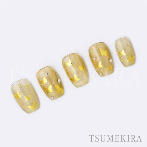 Tsumekira Butterfly Silhouette Gold  SG-BSA-101