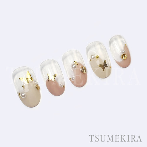 Tsumekira Butterfly Silhouette Gold  SG-BSA-101