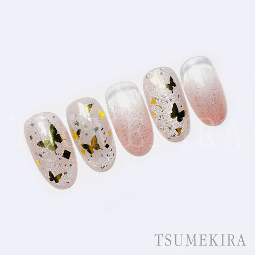 Tsumekira Butterfly Silhouette Gold  SG-BSA-101