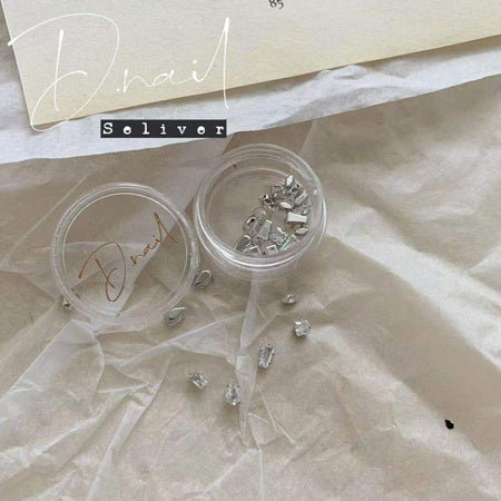 D Nail Accessory Clear Parts MIX Silver  25P