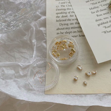 D Nail Accessory Clear Parts MIX Gold  25P