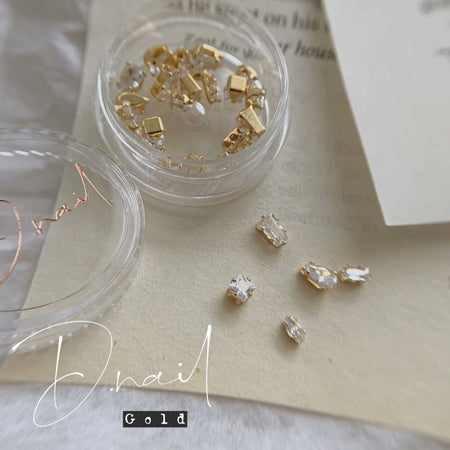 D Nail Accessory Clear Parts MIX Gold  25P