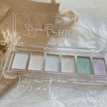 D Nail Mirror Powder Pallet (Solid)  Aurora  6 colors