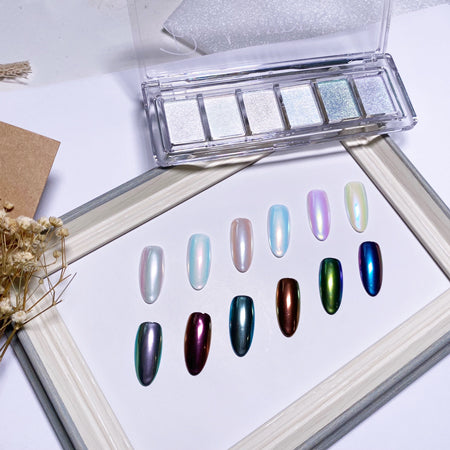 D Nail Mirror Powder Pallet (Solid)  Aurora  6 colors