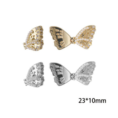 SONAIL Butterfly Move Mini Pearl  FY000177 Gold Silver Mix  2 Pieces