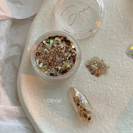 D Nail Hologram Olivia Gold