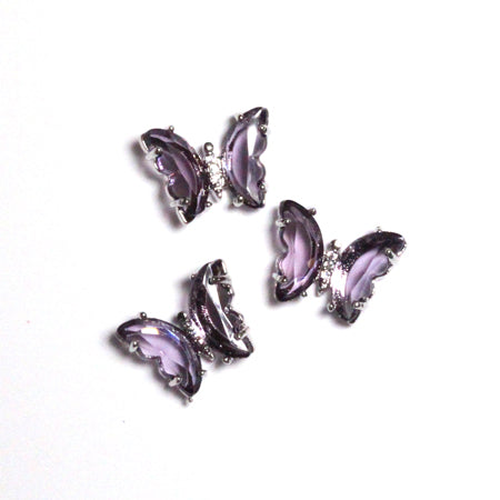 SHAREYDVA Clear Butterfly Parts  Violet x Silver 3p