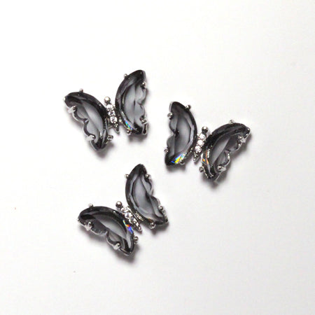 SHAREYDVA Clear Butterfly Parts  Black x Silver 3p