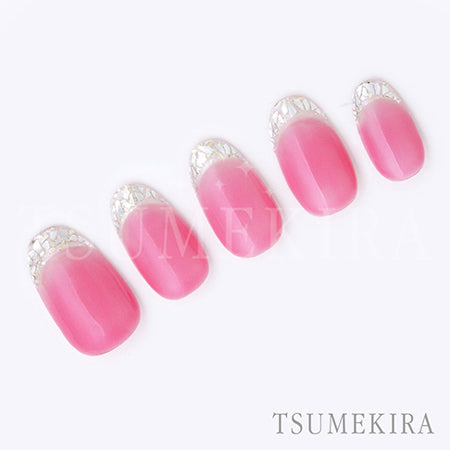 Tsumekira Glass French Silver  SG-GFL-101 (for gel only)