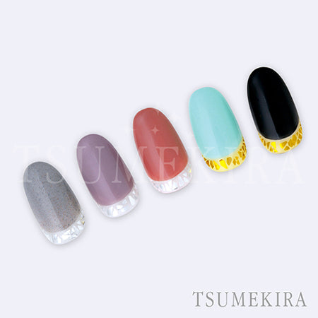 Tsumekira Glass French Silver  SG-GFL-101 (for gel only)