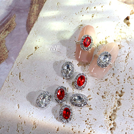 SONAIL Oval Volume Rhinestone Deco Parts  FY000194 2 colors × 3 each