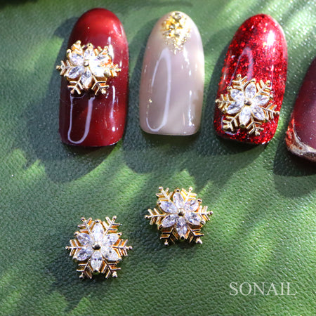 SONAIL Snow Crystal Bicolor Winter Deco Parts  FY000197 2P