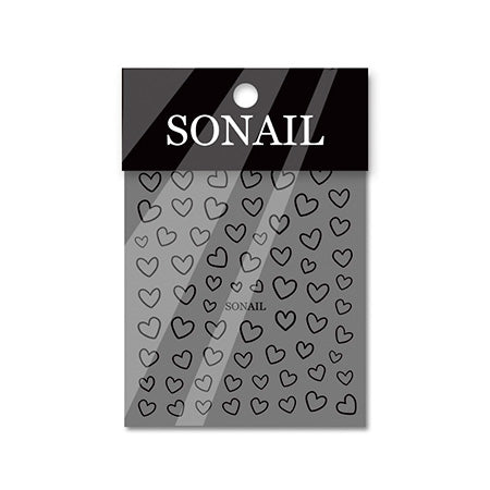 SONAIL Black Heart Frame Simple Three-Dimensional Nail Sticker FY000214