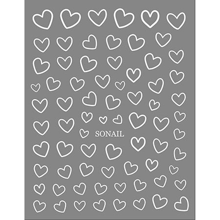 SONAIL White Heart Frame Simple Three-Dimensional Nail Sticker FY000215