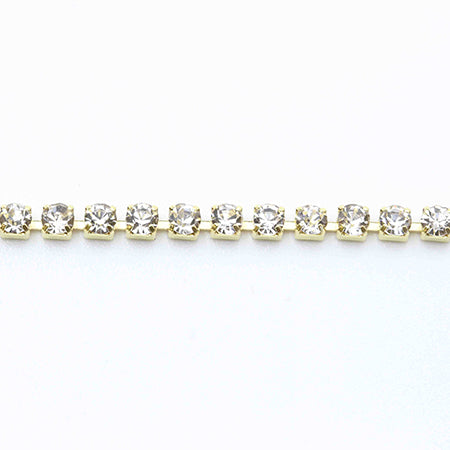 MATIERE Gold Rhinestone Chain  Crystal 2mm