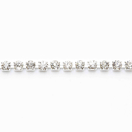 MATIERE Silver Rhinestone Chain  Crystal 2mm