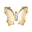 MATIERE Gold Frame Crystal Butterfly Topaz 2P