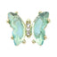 MATIERE Gold Frame Crystal Butterfly Emerald 2P