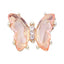 MATIERE Gold Frame Crystal Butterfly Apricot Pink 2P