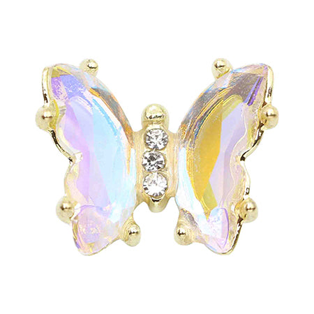 MATIERE Gold Frame Crystal Butterfly Aurora Yellow 2P