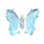 MATIERE Silver Frame Crystal Butterfly  Emerald 2P