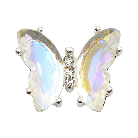 MATIERE Silver Frame Crystal Butterfly  Aurora Yellow 2P
