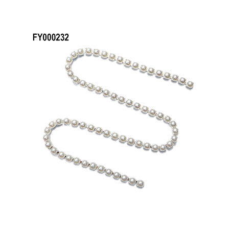 SONAIL Classical White Pearl Nail Chain  Silver FY000232