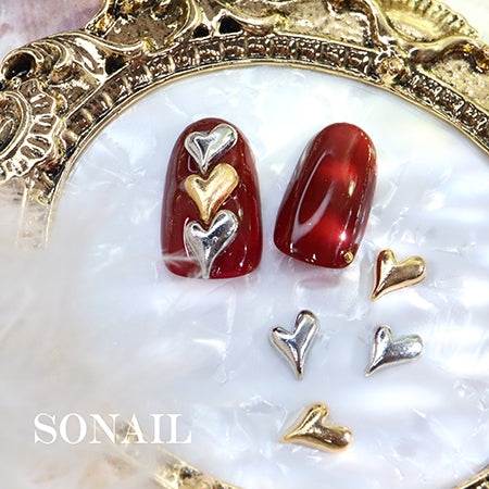 SONAIL Metallic Heart Silver & Gold Set  FY000246 10P (Silver 5P, Gold 5P)