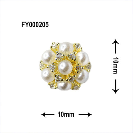 SONAIL Mantic White Pearl Bouquet Deco Parts FY000205 2P