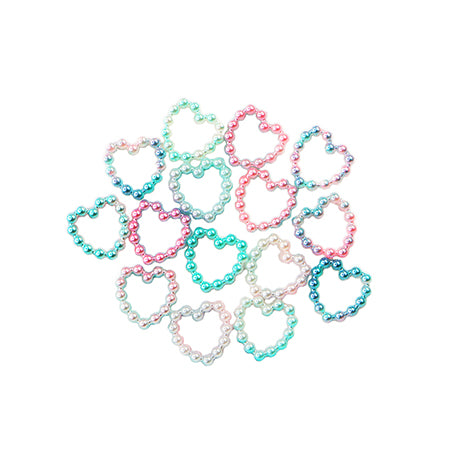 SONAIL Heart Bead Frame Pale Color Deco Parts  FY000249 15P