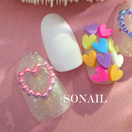 SONAIL Heart Bead Frame Gradation Deco Parts  FY000250 15P