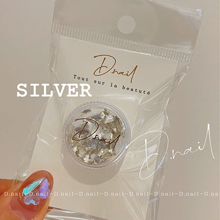 D Nail Foil Flakes  Silver