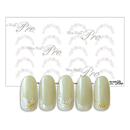 Photo Nail Plus FR-CF01 [French] Cotton Flower Lace White