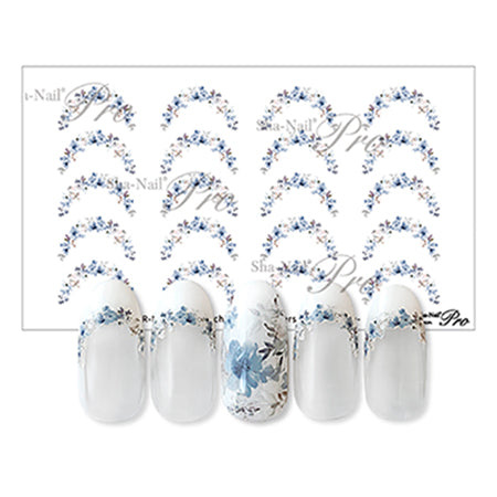 Photo Nail Plus  FR-MF01 [French] Mood Flowers Classic Blue