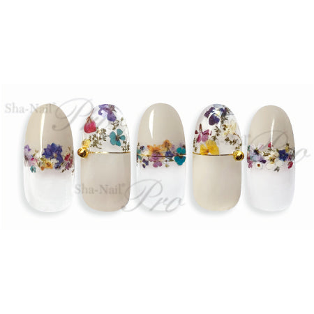 Photo Nail Plus  FRS-RRP01 [French es] Real Pressed Floret