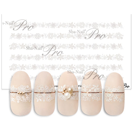 Photo Nail Plus FRS-CF01 [French es] Cotton Flower Lace White