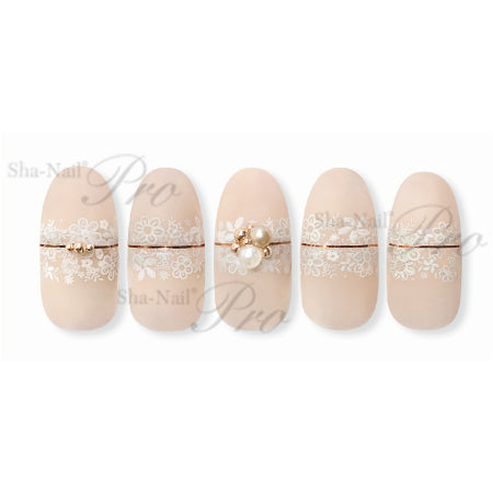 Photo Nail Plus FRS-CF01 [French es] Cotton Flower Lace White