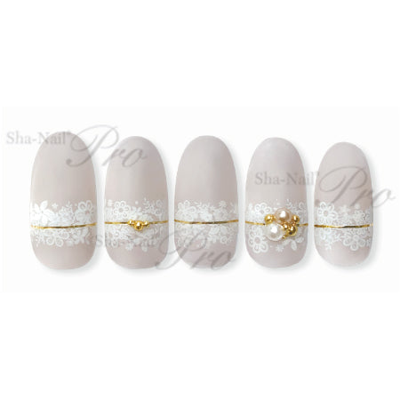 Photo Nail Plus FRS-CF01 [French es] Cotton Flower Lace White